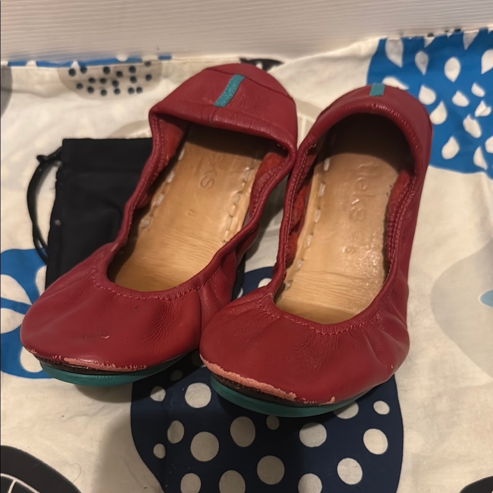 Tieks Red Leather Flats